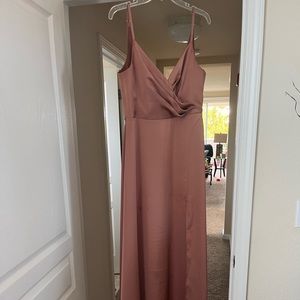 Azazie Dalilah Stretch Satin Dress - Bronzer